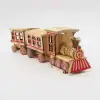 A three-carriage wooden craft toy train details Picture